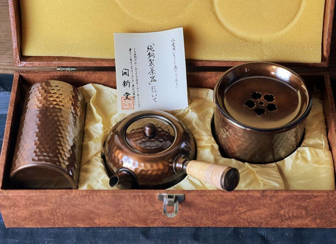 開新堂　純銅製茶托5枚セット 純銅製 茶器揃 純銅製 開新堂 開新堂 茶托 5客 開新堂 純